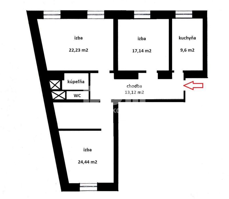 rkDOM | 3,5 izbový tehlový byt s potenciálom 4-izbového